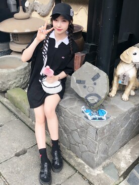 「G.V.G.V.（ジーヴィージーヴィー）のアイテム（バッグ）」を使った、村瀬紗英さん（レディース・159cm）の夏コーディネート