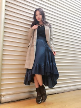 村瀬紗英さん（レディース・159cm）の秋コーディネート