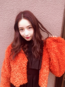 「ANDGEEBEE（アンジービー）のアイテム（ノーカラージャケット）」を使った、村瀬紗英さん（レディース・159cm）の秋コーディネート