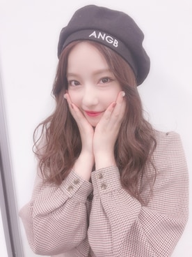 「ANDGEEBEE（アンジービー）のアイテム（ハンチング/ベレー帽）」を使った、村瀬紗英さん（レディース・159cm）の冬コーディネート