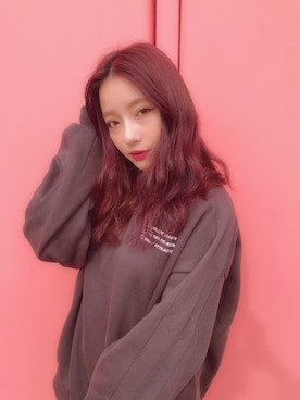 「ANDGEEBEE（アンジービー）のアイテム（スウェット）」を使った、村瀬紗英さん（レディース・159cm）の冬コーディネート