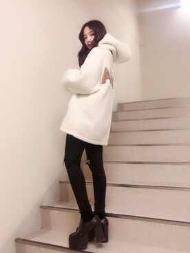 村瀬紗英さん（レディース・159cm）の冬コーディネート