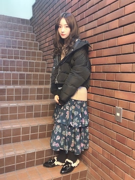 「jouetie（ジュエティ）のアイテム（ジャケット/アウター）」を使った、村瀬紗英さん（レディース・159cm）の冬コーディネート