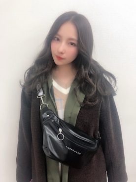 「CLANE（クラネ）のアイテム（モッズコート）」を使った、村瀬紗英さん（レディース・159cm）の春コーディネート