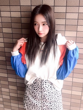 「春コーデ」｜「アイテム（パーカー）」を使った、村瀬紗英さん（レディース・159cm）の春コーディネート