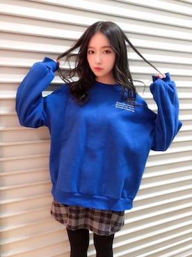 「ANDGEEBEE（アンジービー）のアイテム（スウェット）」を使った、村瀬紗英さん（レディース・159cm）の春コーディネート