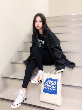 「PAMEO POSE（パメオポーズ）のアイテム（ジャケット/アウター）」を使った、村瀬紗英さん（レディース・159cm）の春コーディネート