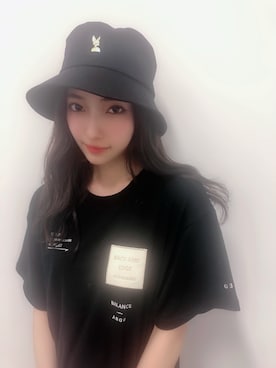 「ANDGEEBEE（アンジービー）のアイテム（帽子）」を使った、村瀬紗英さん（レディース・160cm）の夏コーディネート