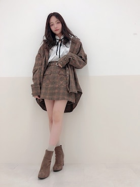 「ANDGEEBEE」｜「アイテム（パンプス）」を使った、村瀬紗英さん（レディース・159cm）の秋コーディネート