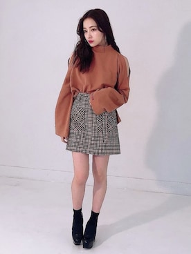 村瀬紗英さん（レディース・159cm）の秋コーディネート