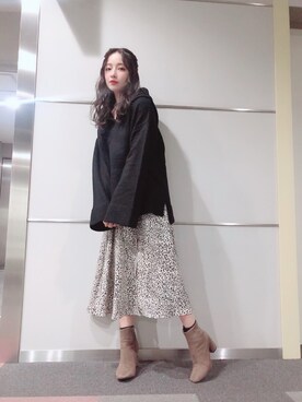 「ANDGEEBEE」｜「アイテム（パンプス）」を使った、村瀬紗英さん（レディース・159cm）の冬コーディネート