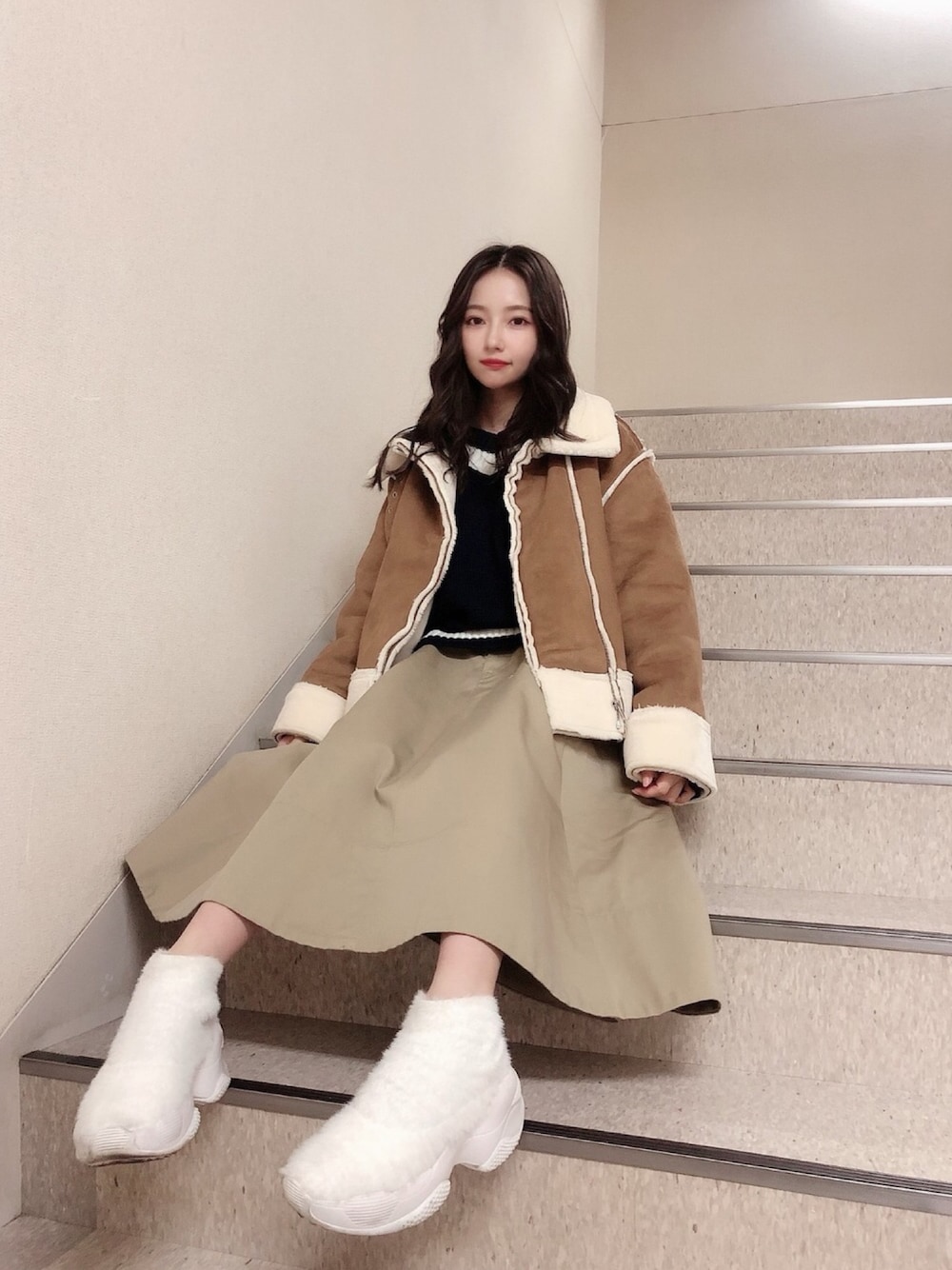 【1度着用】DOUBLE STANDARD ミンクカシミヤシャギースニーカー DOUBLE STANDARD CLOTHING（ダブルスタンダードクロージング）の