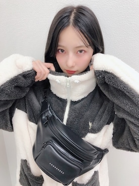 「ANDGEEBEE（アンジービー）のアイテム（ブルゾン）」を使った、村瀬紗英さん（レディース・159cm）の冬コーディネート