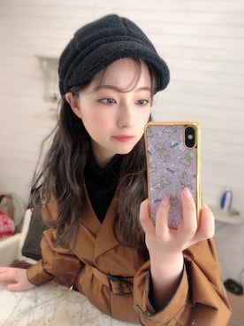 「LILY BROWN（リリーブラウン）のアイテム（トレンチコート）」を使った、村瀬紗英さん（レディース・159cm）の冬コーディネート