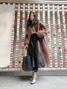 SNIDEL（スナイデル）の「ファーライクボアロングコート（チェスター