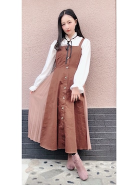 「ANDGEEBEE」｜「アイテム（パンプス）」を使った、村瀬紗英さん（レディース・159cm）の冬コーディネート