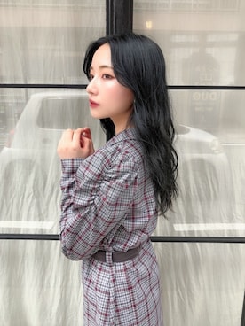 「ANDGEEBEE（アンジービー）のアイテム（シャツワンピース）」を使った、村瀬紗英さん（レディース・159cm）の夏コーディネート