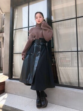 村瀬紗英さん（レディース・159cm）の秋コーディネート