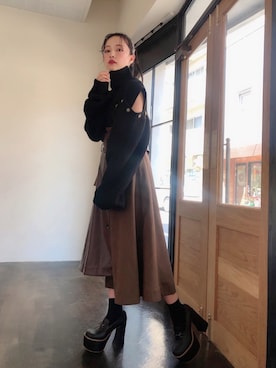 村瀬紗英さん（レディース・159cm）の秋コーディネート