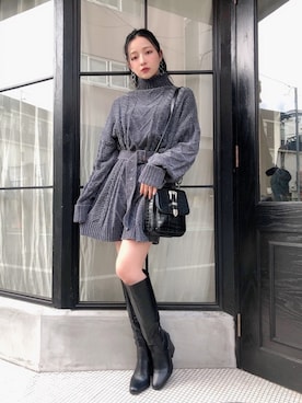 村瀬紗英さん(レディース・159cm)の秋コーディネート