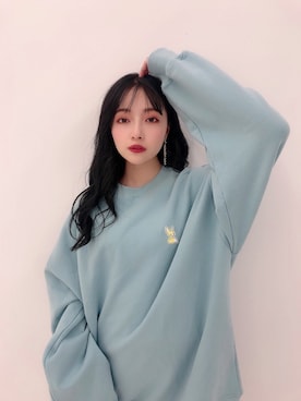 「ANDGEEBEE（アンジービー）のアイテム（スウェット）」を使った、村瀬紗英さん（レディース・159cm）の冬コーディネート
