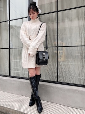 村瀬紗英さん(レディース・159cm)の冬コーディネート