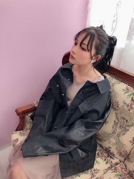 「ANDGEEBEE（アンジービー）のアイテム（その他アウター）」を使った、村瀬紗英さん（レディース・159cm）の冬コーディネート