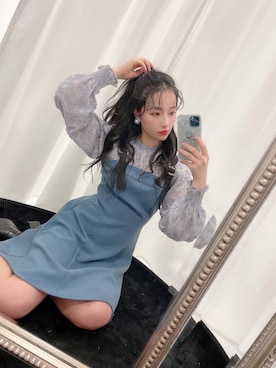「ANDGEEBEE（アンジービー）のアイテム（PC・スマホグッズ/家電）」を使った、村瀬紗英さん（レディース・159cm）の春コーディネート