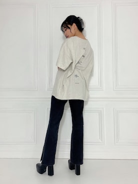 「ANDGEEBEE（アンジービー）のアイテム（ブーツ）」を使った、村瀬紗英さん（レディース・159cm）の春コーディネート