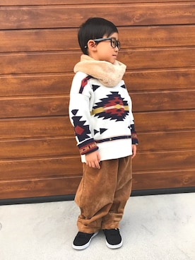 「年中」｜𝚁𝙴𝙾. 𝙷𝙰𝙾. さん（キッズ・70cm）の秋コーディネート