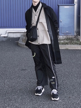 「アイテム（ステンカラーコート）」を使った、ioiさん（メンズ・178cm・20代）の秋コーディネート