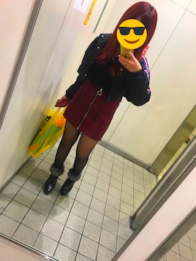 「パンク」｜「アイテム（ブルゾン）」を使った、AKIKO IFUKUBEさん（レディース・151cm）の秋コーディネート