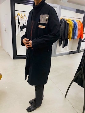 「マルジェラ」｜「アイテム（その他アウター）」を使った、Tomohiro Isayamaさん（メンズ・184cm）の冬コーディネート