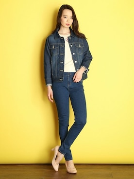 「Honeys」｜「アイテム（デニムジャケット）」を使った、ハニーズさん（レディース・160cm）の春コーディネート