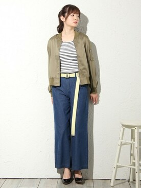 「Honeys（ハニーズ）のアイテム（ブルゾン）」を使った、ハニーズさん（レディース・160cm）の春コーディネート