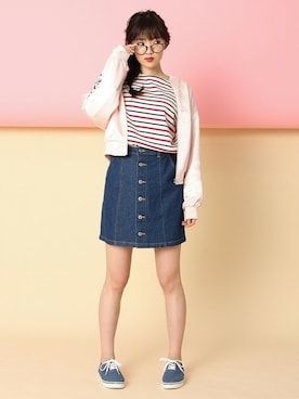 「Honeys（ハニーズ）のアイテム（ブルゾン）」を使った、ハニーズさん（レディース・160cm）の春コーディネート