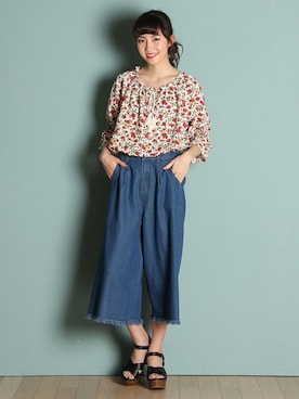 「Honeys（ハニーズ）のアイテム（パンツ）」を使った、ハニーズさん（レディース・160cm）の春コーディネート