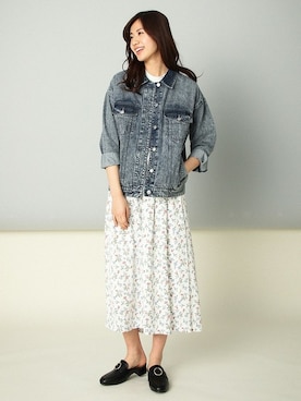 「Honeys」｜「アイテム（デニムジャケット）」を使った、ハニーズさん（レディース・160cm）の春コーディネート