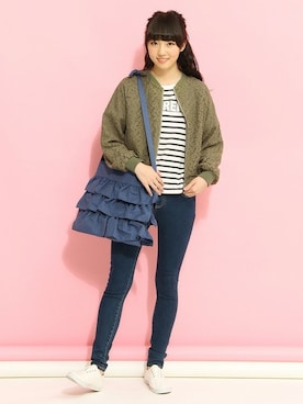 「Honeys（ハニーズ）のアイテム（ブルゾン）」を使った、ハニーズさん（レディース・166cm）の春コーディネート