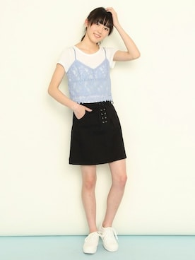 「Honeys（ハニーズ）のアイテム（アンサンブル）」を使った、ハニーズさん（レディース・166cm）の夏コーディネート