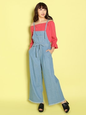 「Honeys（ハニーズ）のアイテム（オールインワン・サロペット）」を使った、ハニーズさん（レディース・162cm）の夏コーディネート