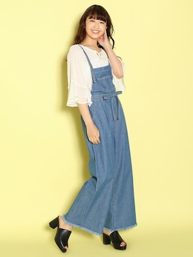 「Honeys（ハニーズ）のアイテム（オールインワン・サロペット）」を使った、ハニーズさん（レディース・162cm）の夏コーディネート