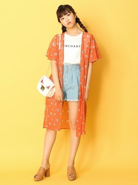 「Honeys（ハニーズ）のアイテム（アンサンブル）」を使った、ハニーズさん（レディース・162cm）の夏コーディネート