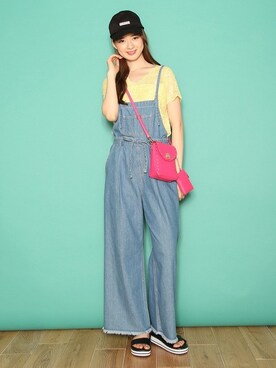 「Honeys（ハニーズ）のアイテム（オールインワン・サロペット）」を使った、ハニーズさん（レディース・166cm）の夏コーディネート