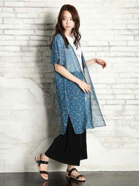 「Honeys（ハニーズ）のアイテム（アンサンブル）」を使った、ハニーズさん（レディース・166cm）の夏コーディネート