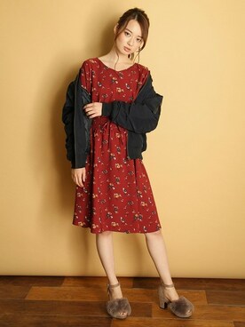 「Honeys（ハニーズ）のアイテム（ブルゾン）」を使った、ハニーズさん（レディース・166cm）の秋コーディネート