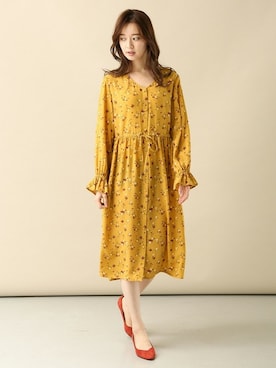 「Honeys（ハニーズ）のアイテム（シャツワンピース）」を使った、ハニーズさん（レディース・166cm）の秋コーディネート