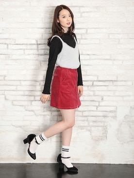 「Honeys（ハニーズ）のアイテム（アンサンブル）」を使った、ハニーズさん（レディース・166cm）の秋コーディネート