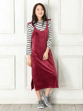 「Honeys（ハニーズ）のアイテム（アンサンブル）」を使った、ハニーズさん（レディース・161cm）の秋コーディネート