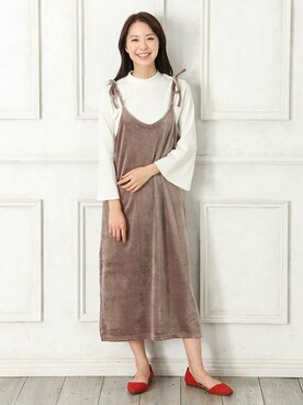 「Honeys（ハニーズ）のアイテム（アンサンブル）」を使った、ハニーズさん（レディース・161cm）の秋コーディネート